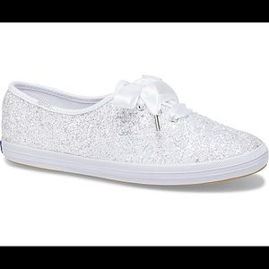 Kate Spade keds  White Glitter size 8 WIDE